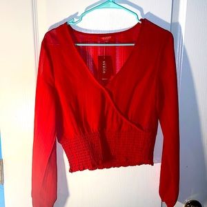 COPY - Guess. Red sheer crop. Size Small